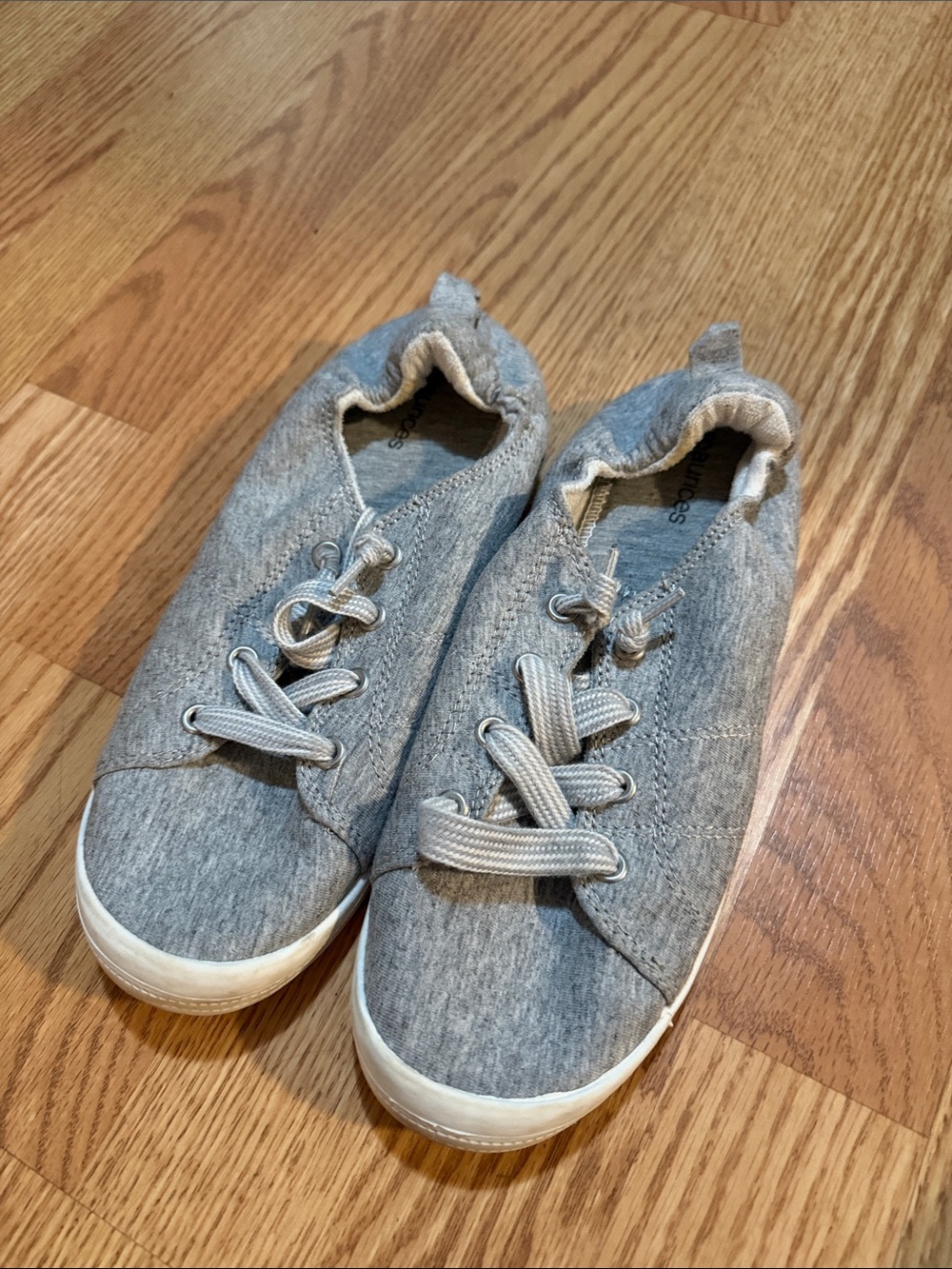 Maurices Gray Slip-On Sneakers with Elastic Laces